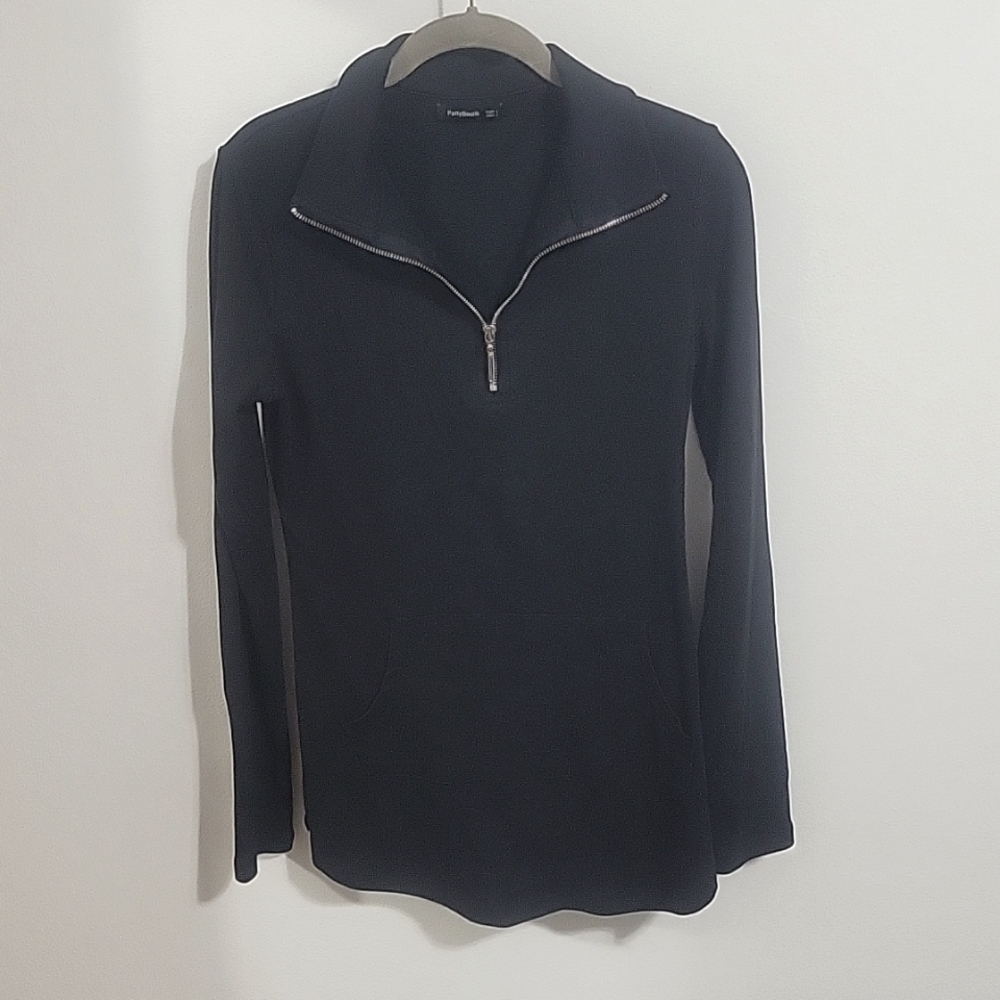 Tall black 1/4 zip long-sleeve